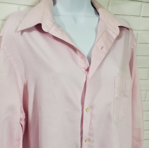 Geoffrey Beene Pink Sateen Blouse Button Down Dress Shirt - Picture 2 of 13